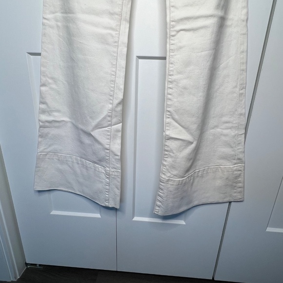 7 For All Mankind Modern Dojo Flare White Linen Blend Jeans Women's Size 27 NWT - Picture 3 of 7